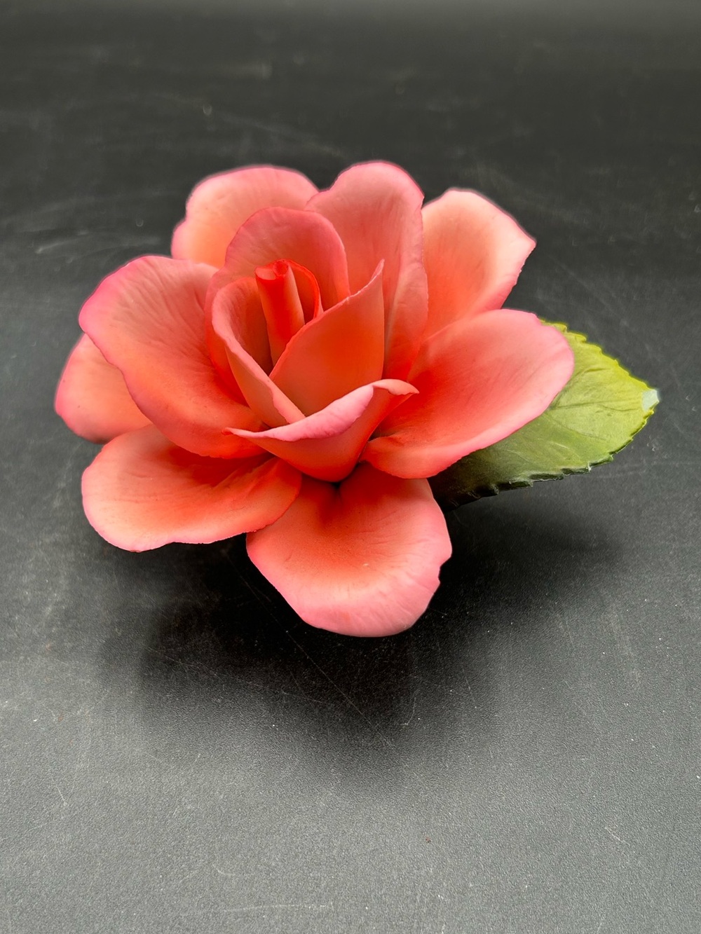 Capodimonte porcelain rose by Napoleon of Italy, Victorian, valentine
